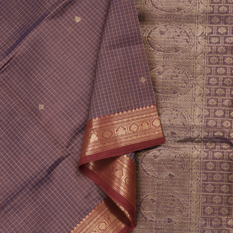 Hayagrivas Handloom Silk Cotton Saree In Opulent Rosewood Pink KBD1700A8-3