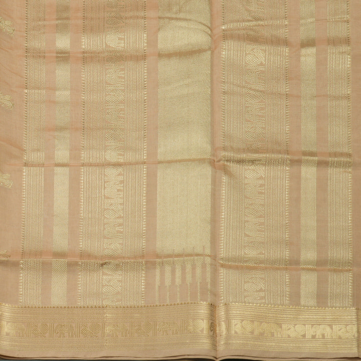 Hayagrivas Handloom silk cotton saree in soothing Sandal KBD1700A9-4