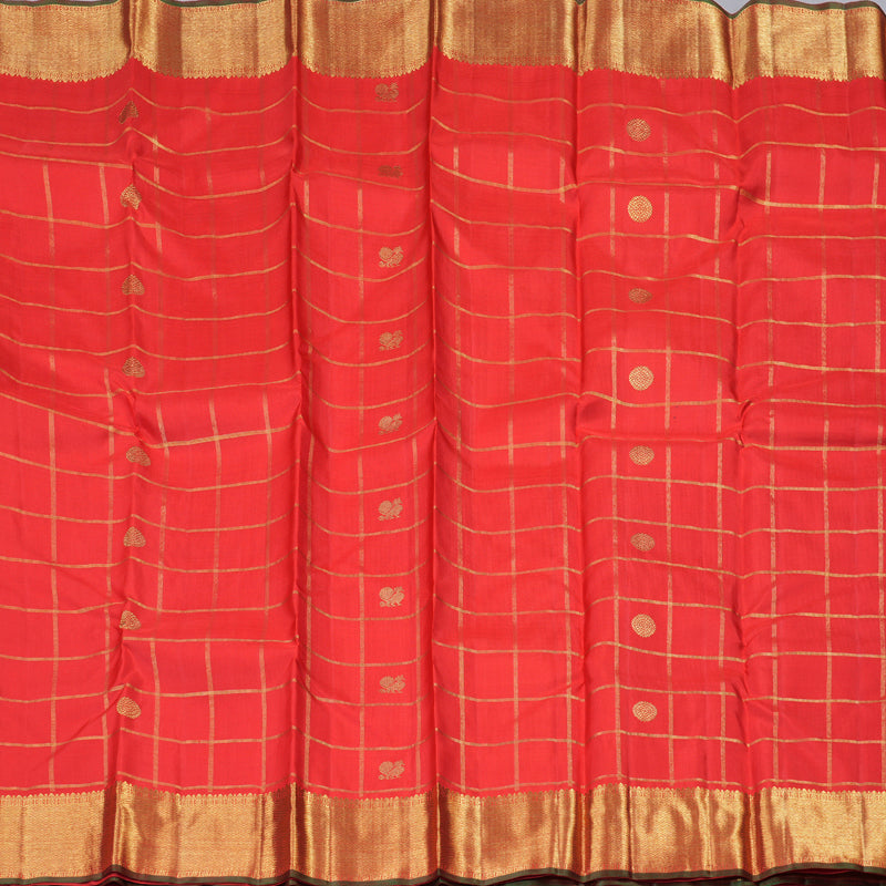 Hayagrivas Red Handloom Kanjivaram Silk Saree with KBD1705A2-1