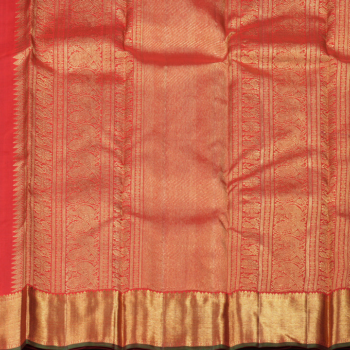 Hayagrivas Red Handloom Kanjivaram Silk Saree with KBD1705A2-1