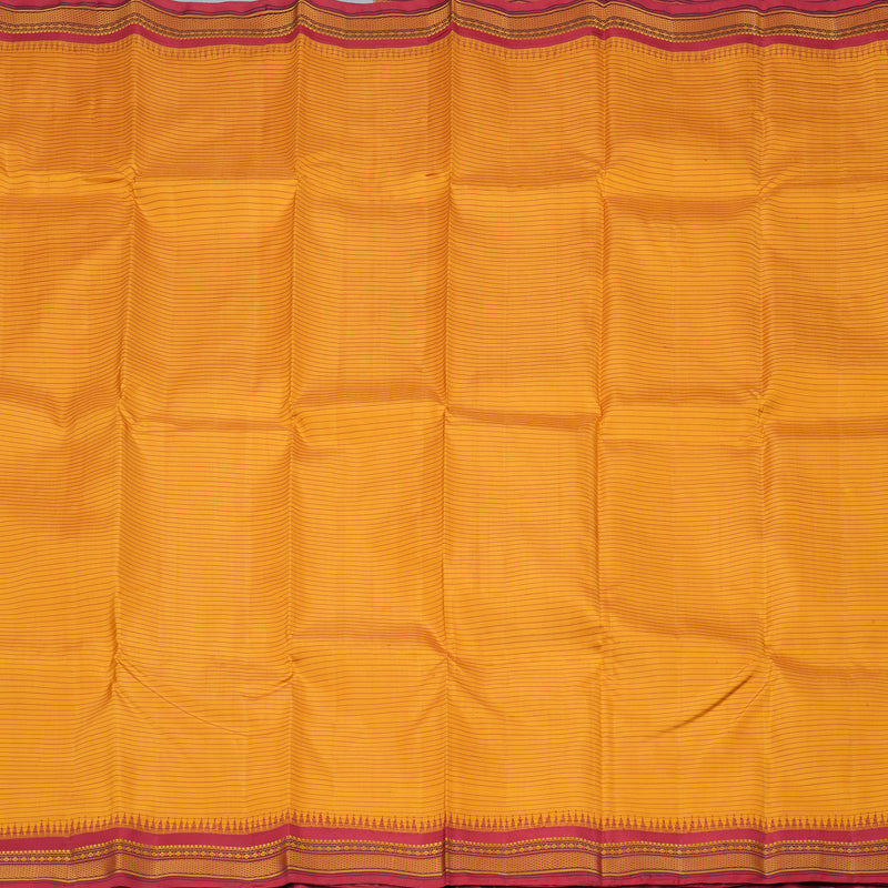 Hayagrivas Handloom Kanjivaram Silk Saree in Enchanting Mustard Yellow KBD1707A3-4
