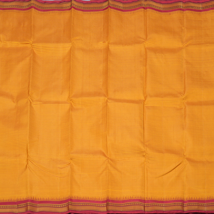 Hayagrivas Handloom Kanjivaram Silk Saree in Enchanting Mustard Yellow KBD1707A3-4