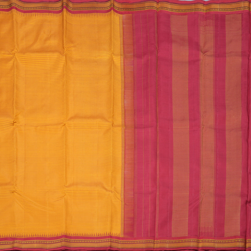 Hayagrivas Handloom Kanjivaram Silk Saree in Enchanting Mustard Yellow KBD1707A3-4