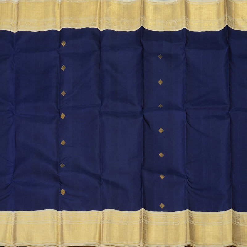 Hayagrivas Handloom Pure Kanjivaram Silk Saree in Regal Dark Blue KBD1709A1-1