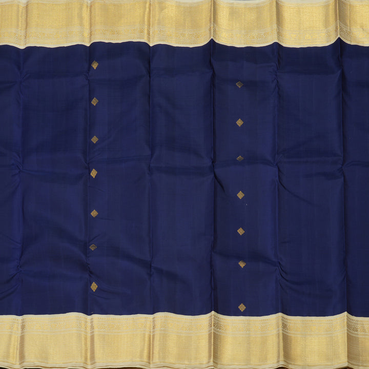 Hayagrivas Handloom Pure Kanjivaram Silk Saree in Regal Dark Blue KBD1709A1-1