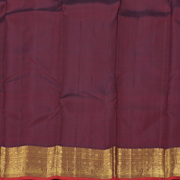 Hayagrivas Fluorescent Green Handloom Kanjivaram Silk Saree with Wine Maroon Border KBD1710A1-3