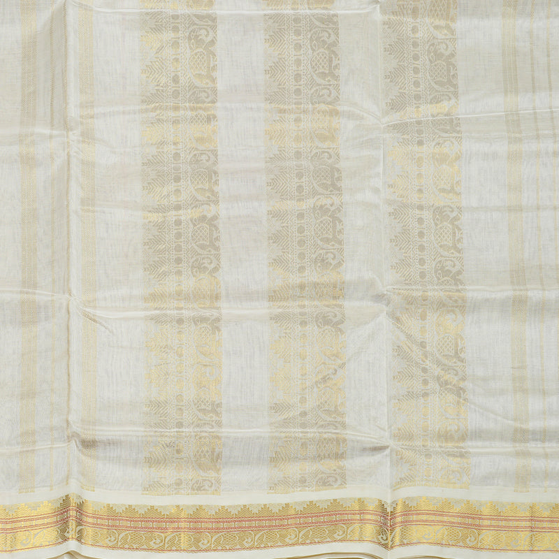 Hayagrivas Handloom Berry With Off White Silk Cotton Saree KBD1718A1-6