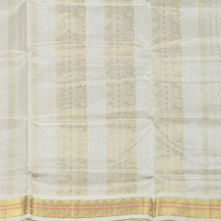 Hayagrivas Handloom Berry With Off White Silk Cotton Saree KBD1718A1-6