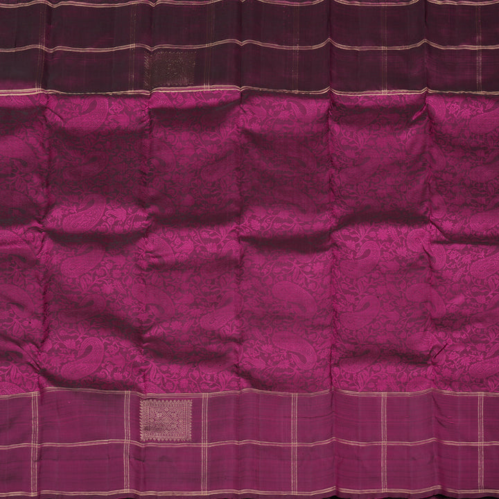 Hayagrivas Dark Purple Handloom Kanjivaram Silk Saree KBD1725A20-1