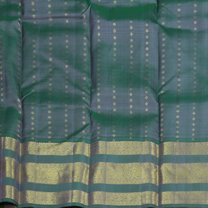 Hayagrivas Lavender Handloom Kanjivaram Silk Saree with Peacock Blue Border KBD1725A4-1