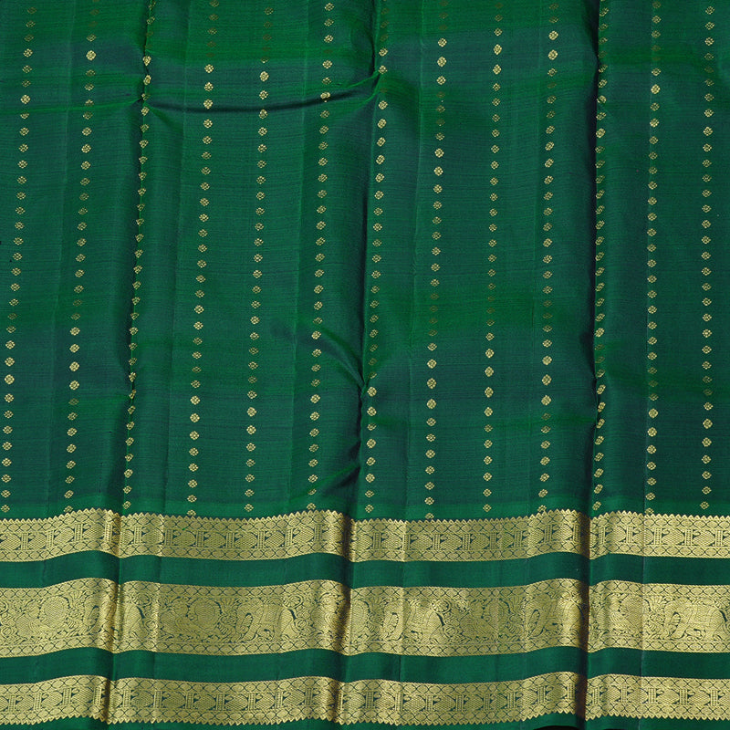 Hayagrivas Purple Handloom Kanjivaram Silk Saree with Peacock Green Border KBD1725A4-2