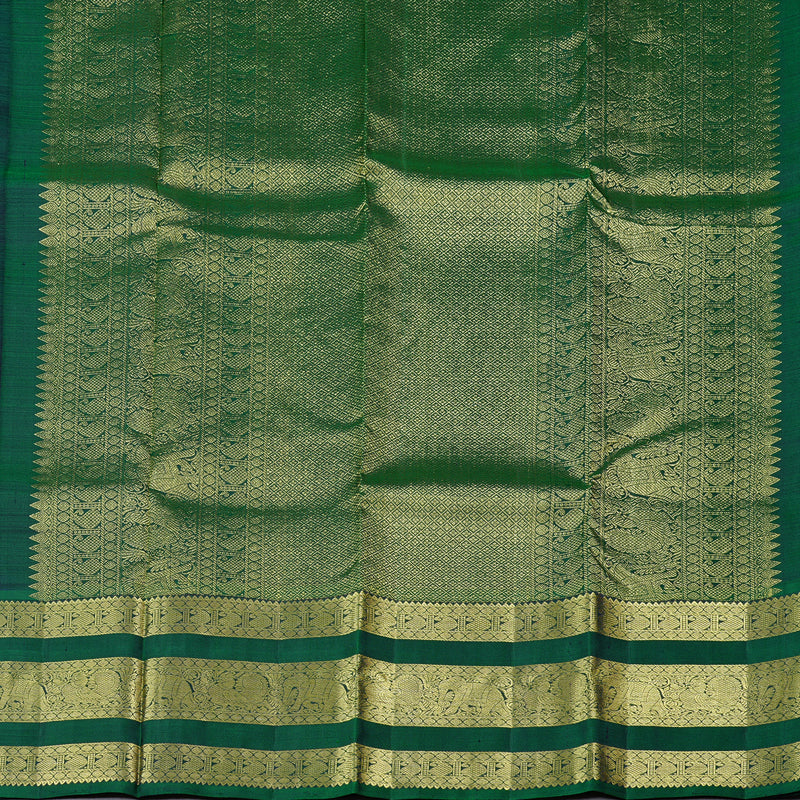 Hayagrivas Purple Handloom Kanjivaram Silk Saree with Peacock Green Border KBD1725A4-2