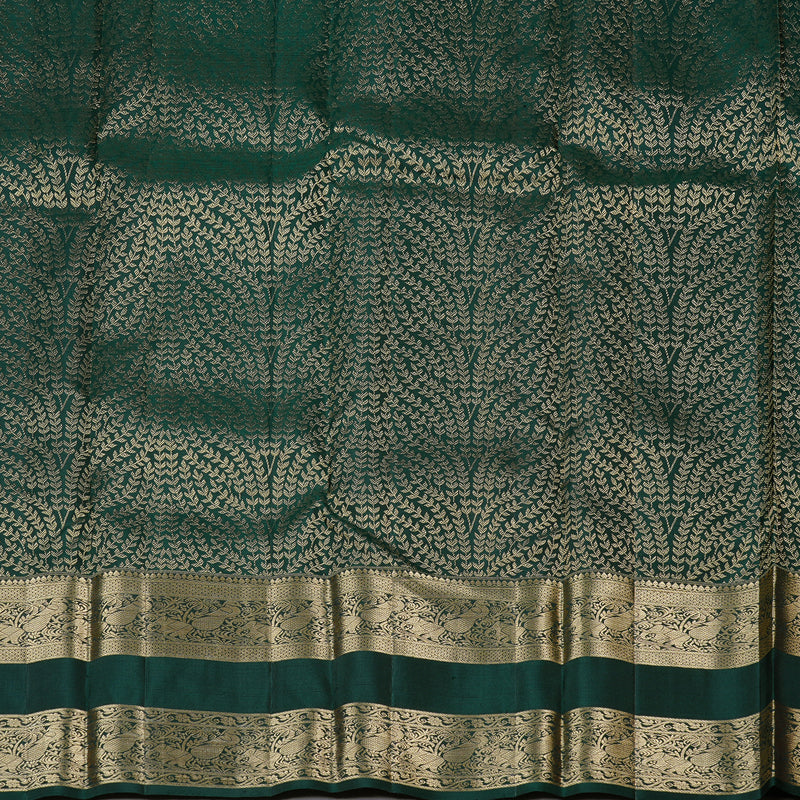 Hayagrivas Lilac Colour Handloom Kanjivaram Silk Saree with Bottle Green Border KBD1725A4-5