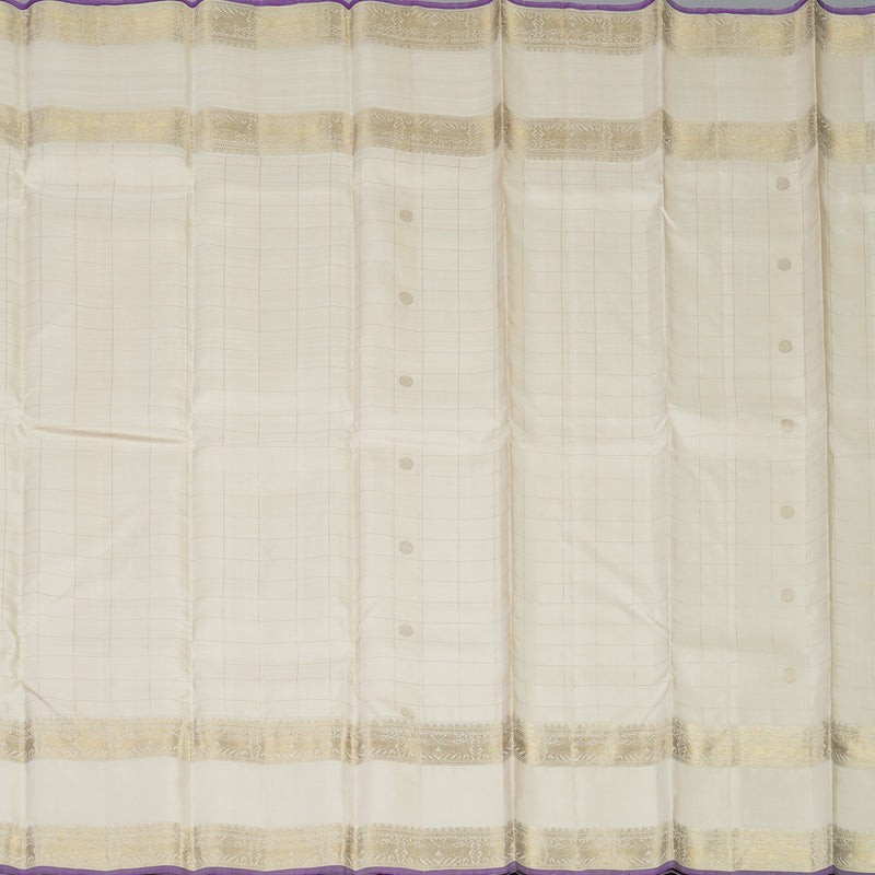 Hayagrivas Handloom Cream Kanjivaram Silk Saree KBD1725A9-1