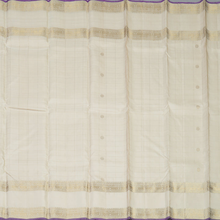 Hayagrivas Handloom Cream Kanjivaram Silk Saree KBD1725A9-1