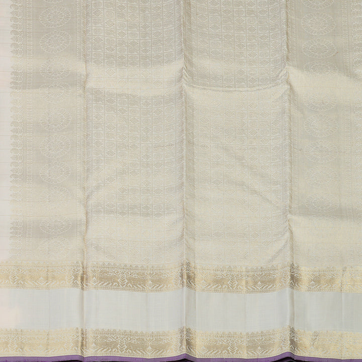 Hayagrivas Handloom Cream Kanjivaram Silk Saree KBD1725A9-1