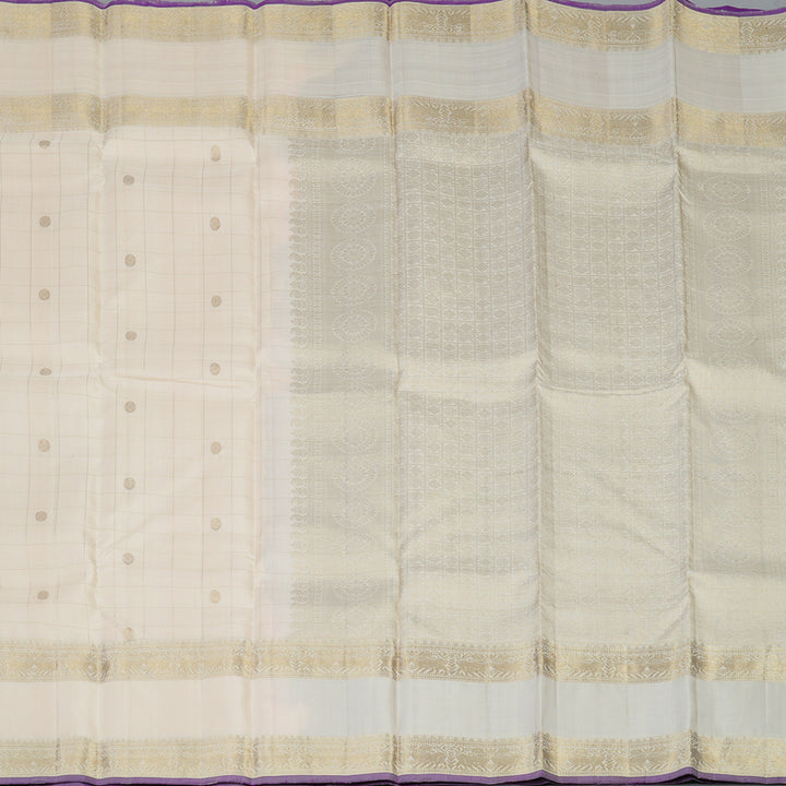 Hayagrivas Handloom Cream Kanjivaram Silk Saree KBD1725A9-1