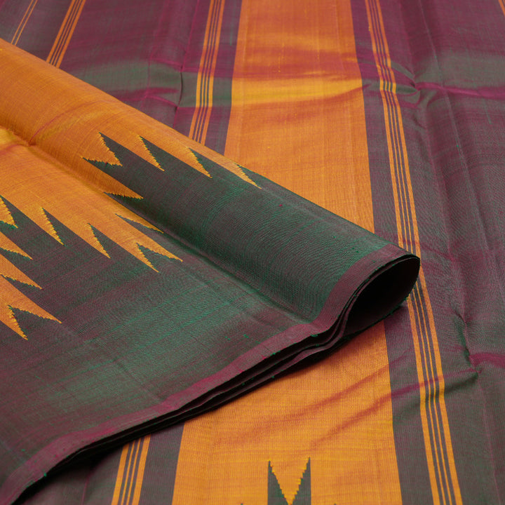 Hayagrivas Handloom Kanjivaram Silk Saree in Imperial Honey Mustard Color  KBD1730A1-2