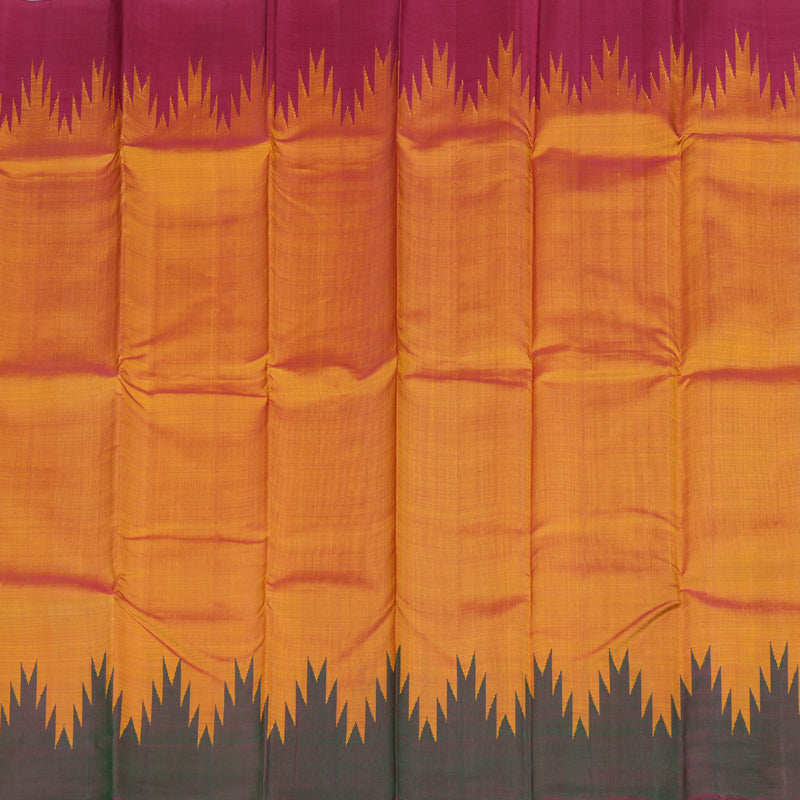Hayagrivas Handloom Kanjivaram Silk Saree in Imperial Honey Mustard Color  KBD1730A1-2