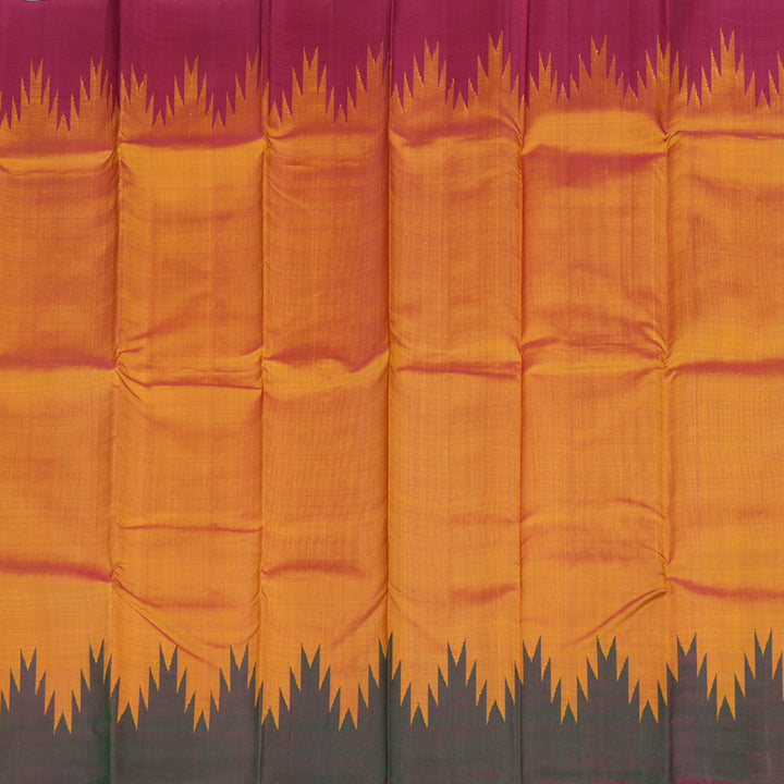 Hayagrivas Handloom Kanjivaram Silk Saree in Imperial Honey Mustard Color  KBD1730A1-2