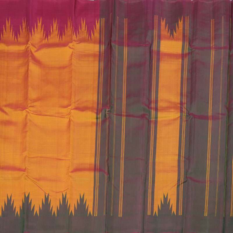Hayagrivas Handloom Kanjivaram Silk Saree in Imperial Honey Mustard Color  KBD1730A1-2