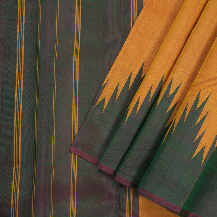 Hayagrivas Handloom Kanjivaram Silk Saree in Imperial Honey Mustard Color  KBD1730A1-2