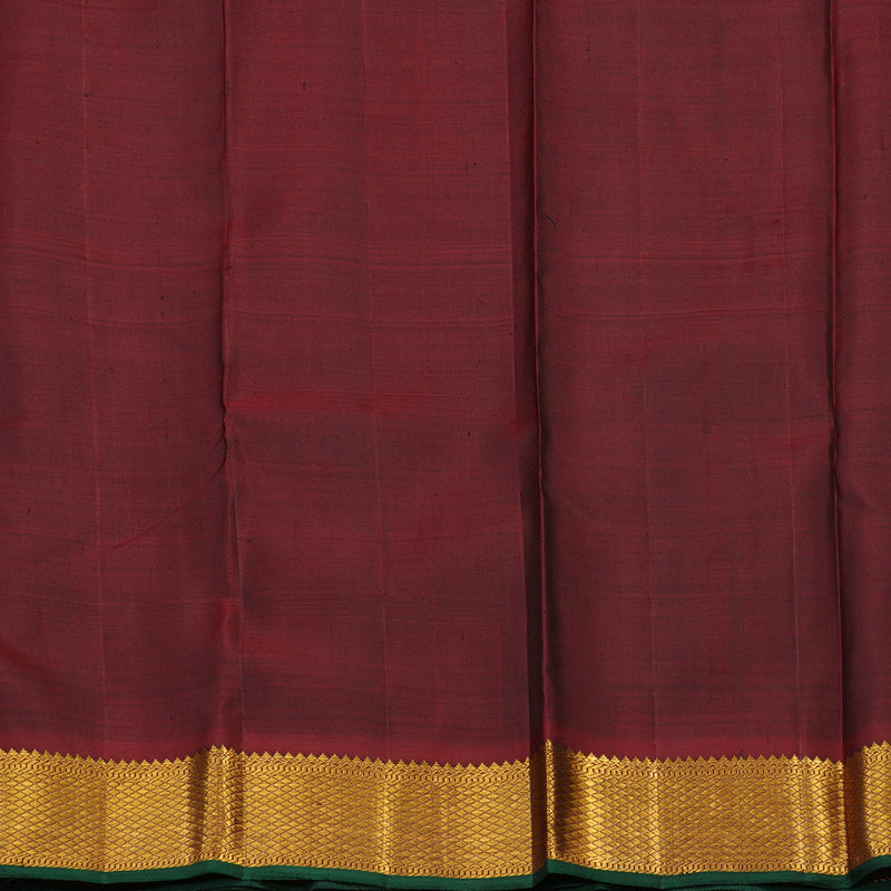 Hayagrivas Handloom Black & Grey (Carpet Checks) Kanjivaram Silk Saree with Wine Maroon Border KBD1735A2-1