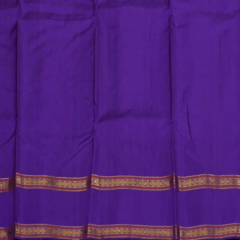 Hayagrivas Handloom Purplish-Blue Kanjivaram Silk Saree KBD1735A8-1