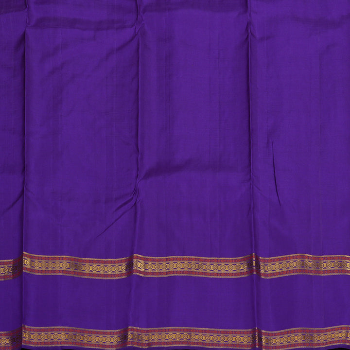 Hayagrivas Handloom Purplish-Blue Kanjivaram Silk Saree KBD1735A8-1