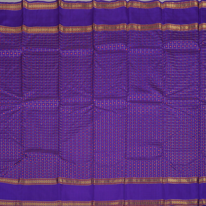 Hayagrivas Handloom Purplish-Blue Kanjivaram Silk Saree KBD1735A8-1