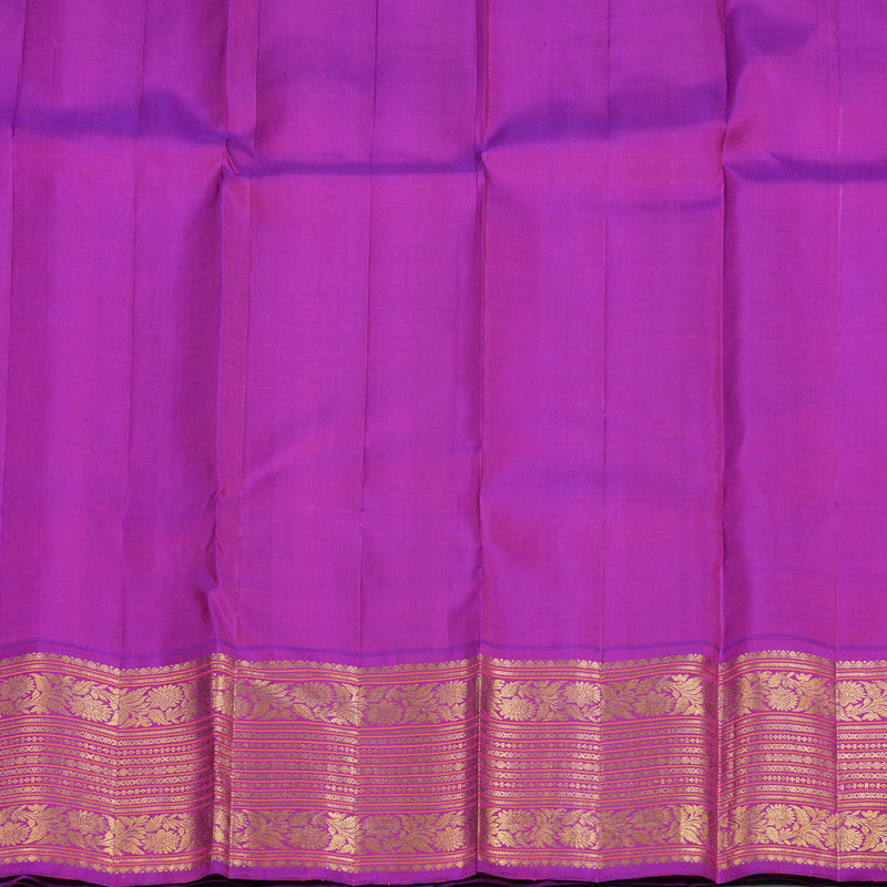 Hayagrivas Yellow Handloom Kanjivaram Silk Saree with Purple Border KBD1739A6-1