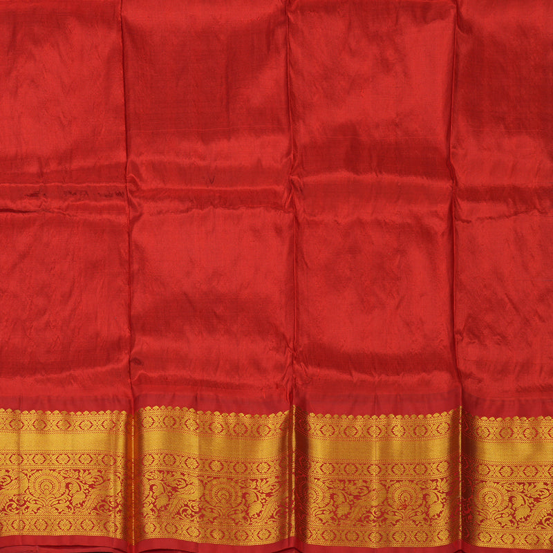 Hayagrivas Sky Blue Kanjivaram Pattu Pavadai with Red border KBD1741A4-2
