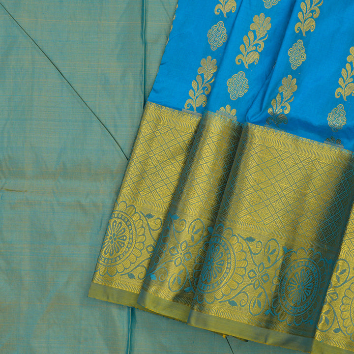 Hayagrivas Aqua Blue Kanjivaram Pattu Pavadai KBD1741A7-2