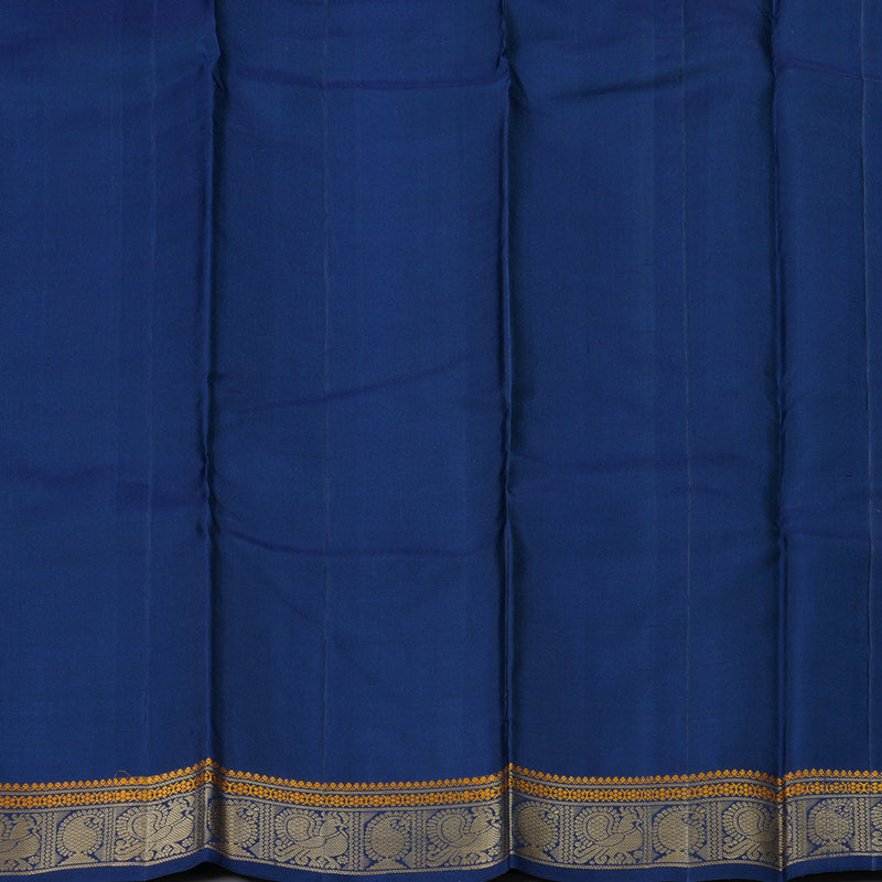 Hayagrivas Cobalt Blue Handloom Kanjivaram Silk Saree with Blue Border with KBD1744A12-3