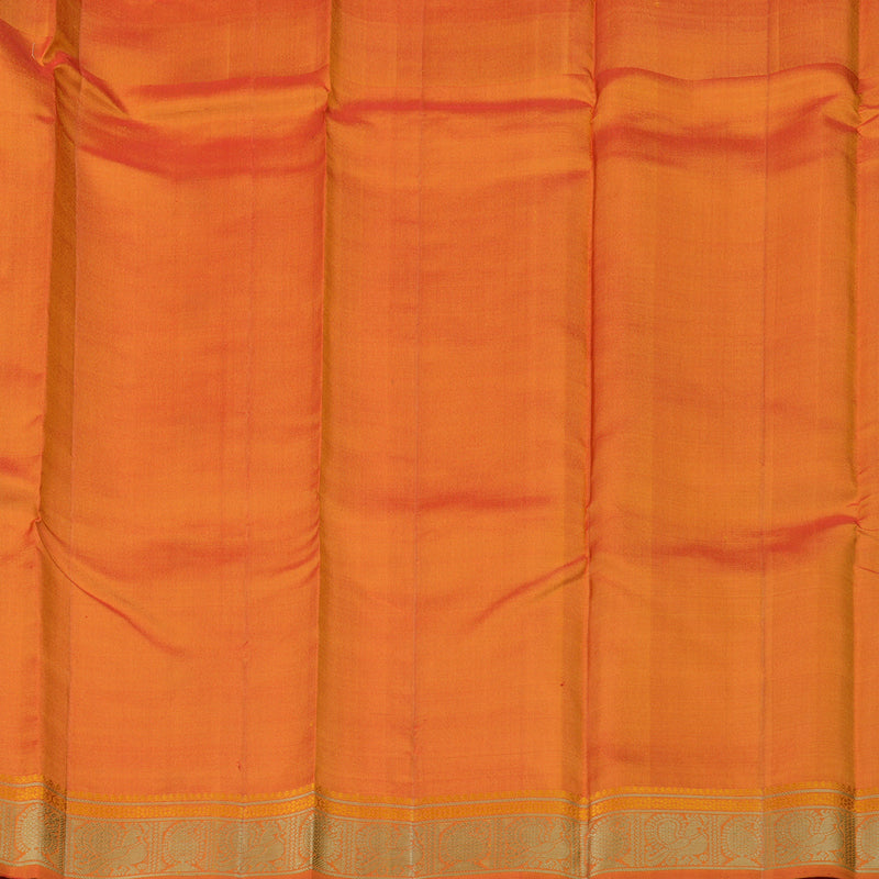 Hayagrivas Mustard Handloom Kanjivaram Silk Saree with Dual Tone (Red With Yellow) Border-KBD1744A12-4