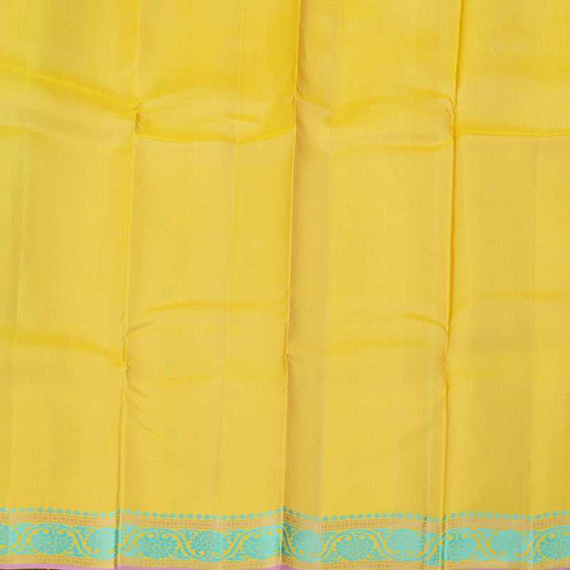 Hayagrivas Yellow Handloom Kanjivaram Silk Saree with KBD1744A5-2