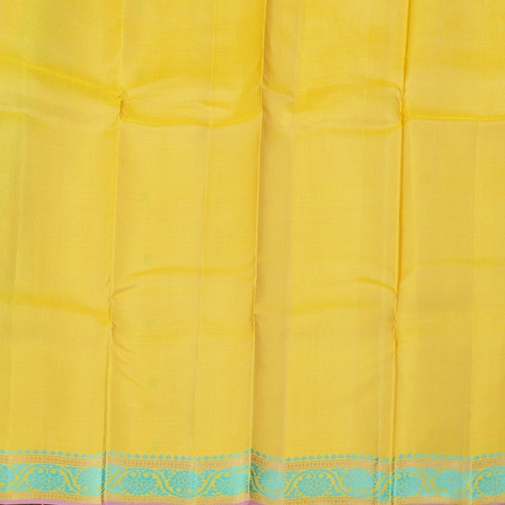 Hayagrivas Yellow Handloom Kanjivaram Silk Saree with KBD1744A5-2