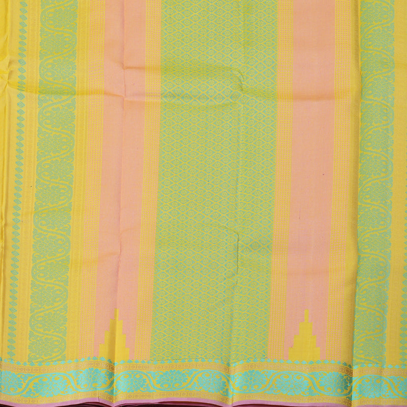 Hayagrivas Yellow Handloom Kanjivaram Silk Saree with KBD1744A5-2
