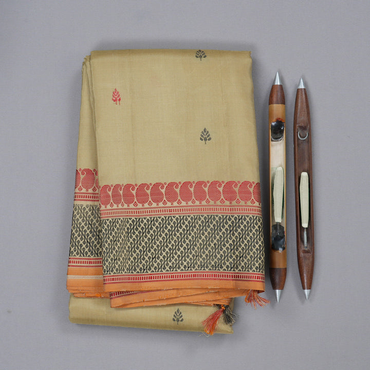 Hayagrivas Sandal Beige Handloom Kanjivaram Silk Saree KBD1744A8-2