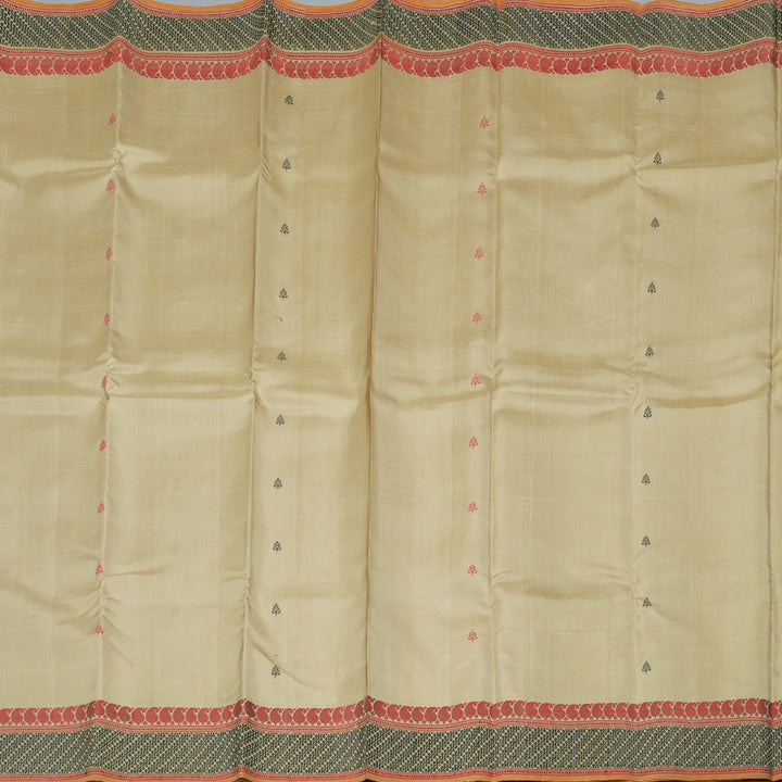 Hayagrivas Sandal Beige Handloom Kanjivaram Silk Saree KBD1744A8-2