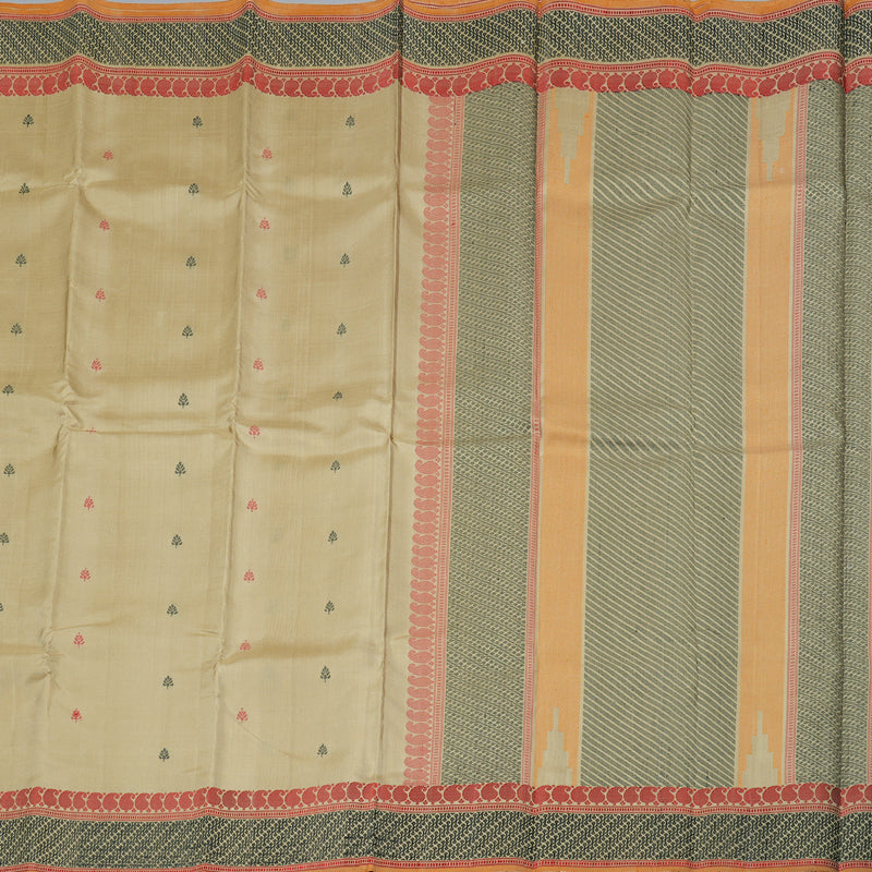 Hayagrivas Sandal Beige Handloom Kanjivaram Silk Saree KBD1744A8-2