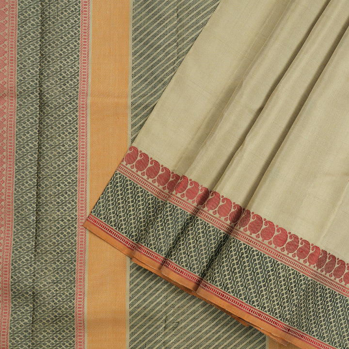 Hayagrivas Sandal Beige Handloom Kanjivaram Silk Saree KBD1744A8-2