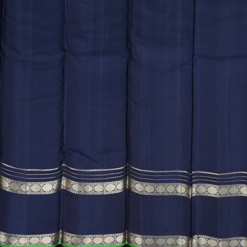 Hayagrivas Sky Blue Handloom Kanjivaram Silk Saree with Dark Blue Border with KBD1745A3-1