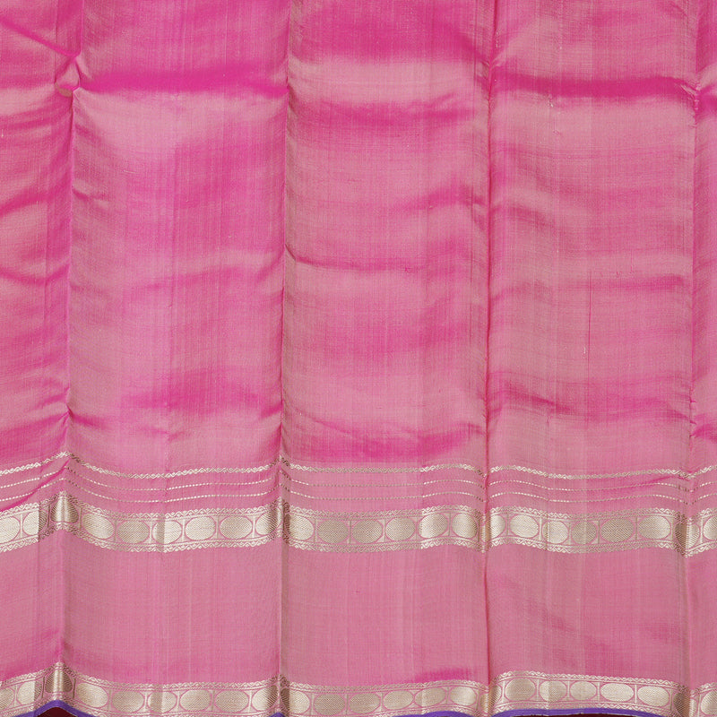 Hayagrivas Sandal Handloom Kanjivaram Silk Saree with Onion Pink Border with KBD1745A3-6