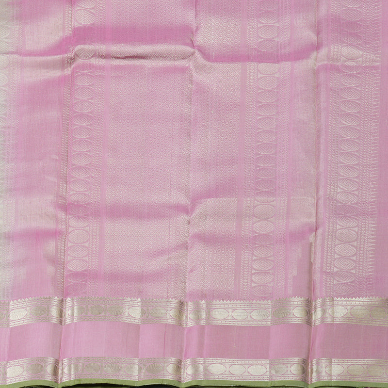 Hayagrivas Graceful Beige Handloom Kanjivaram Silk Saree with Baby Pink Border KBD1745A4-1
