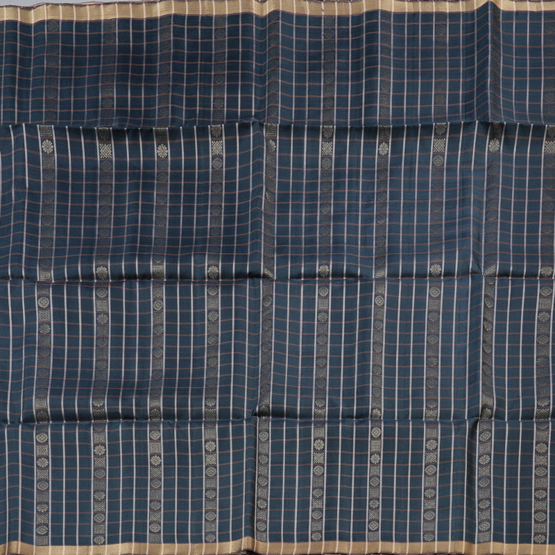 Hayagrivas Stunning Black Handloom Soft Silk Saree with Light Chocolate Brown Border KBD1746A3-3