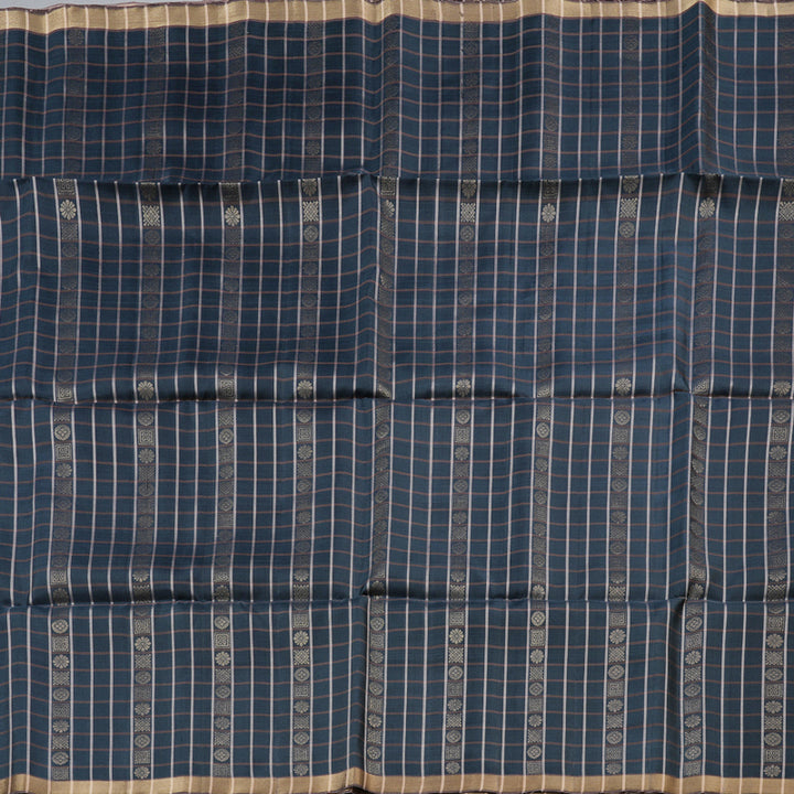 Hayagrivas Stunning Black Handloom Soft Silk Saree with Light Chocolate Brown Border KBD1746A3-3