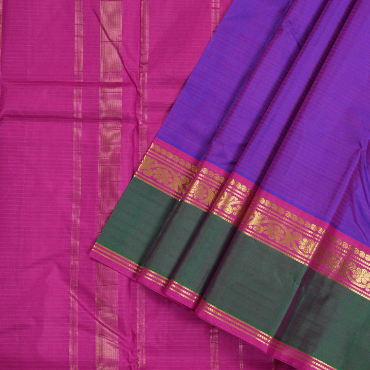 Hayagrivas Purple Handloom Kanjivaram Silk Saree with Mandhalir Border with KBD1751A3-10