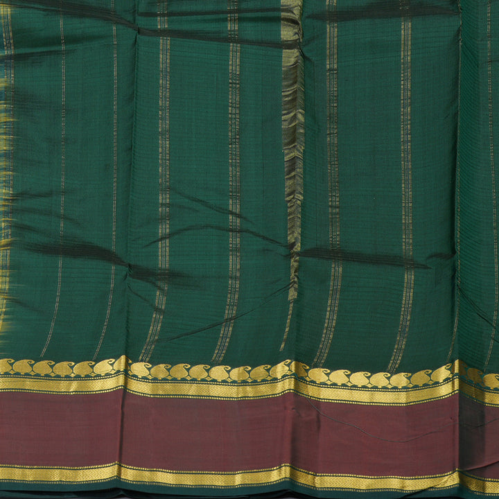 Hayagrivas Sampanga Green Handloom Kanjivaram Silk Saree with Mandhalir Border with KBD1751A3-14