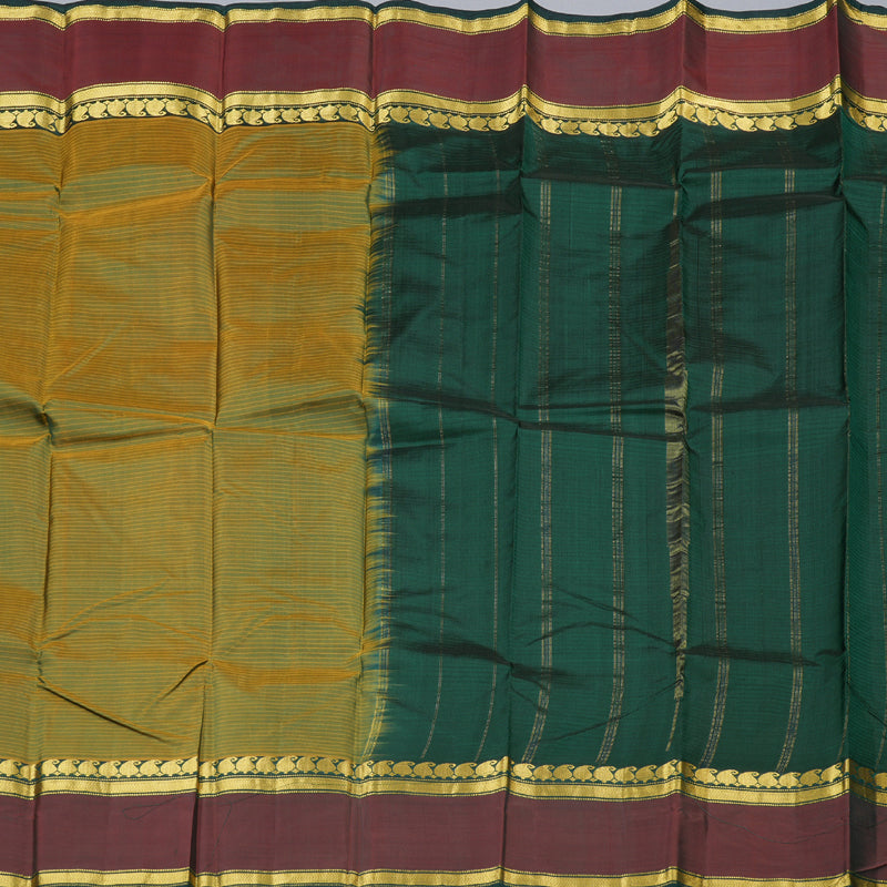 Hayagrivas Sampanga Green Handloom Kanjivaram Silk Saree with Mandhalir Border with KBD1751A3-14